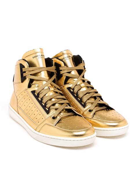 ysl gold sneakers|saint laurent shoes men sneakers.